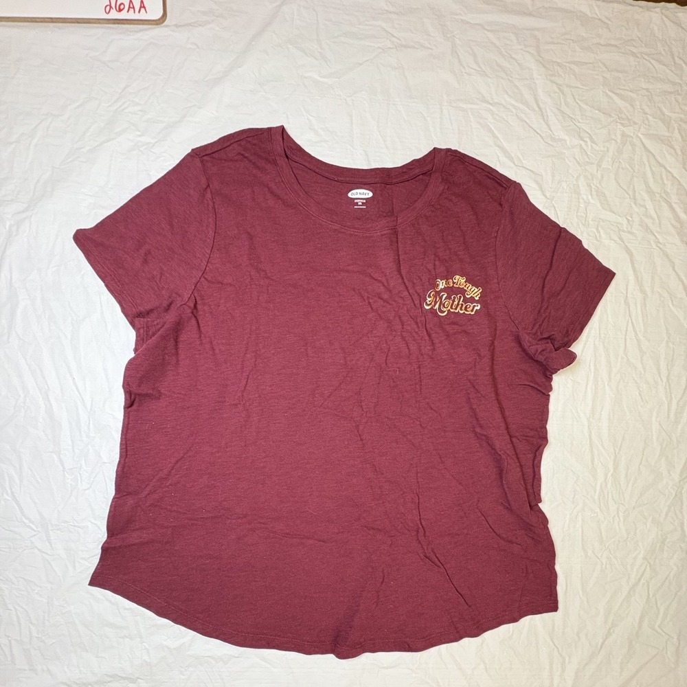 Old Navy Womens Red tshirt One Tough Mother, size XXL